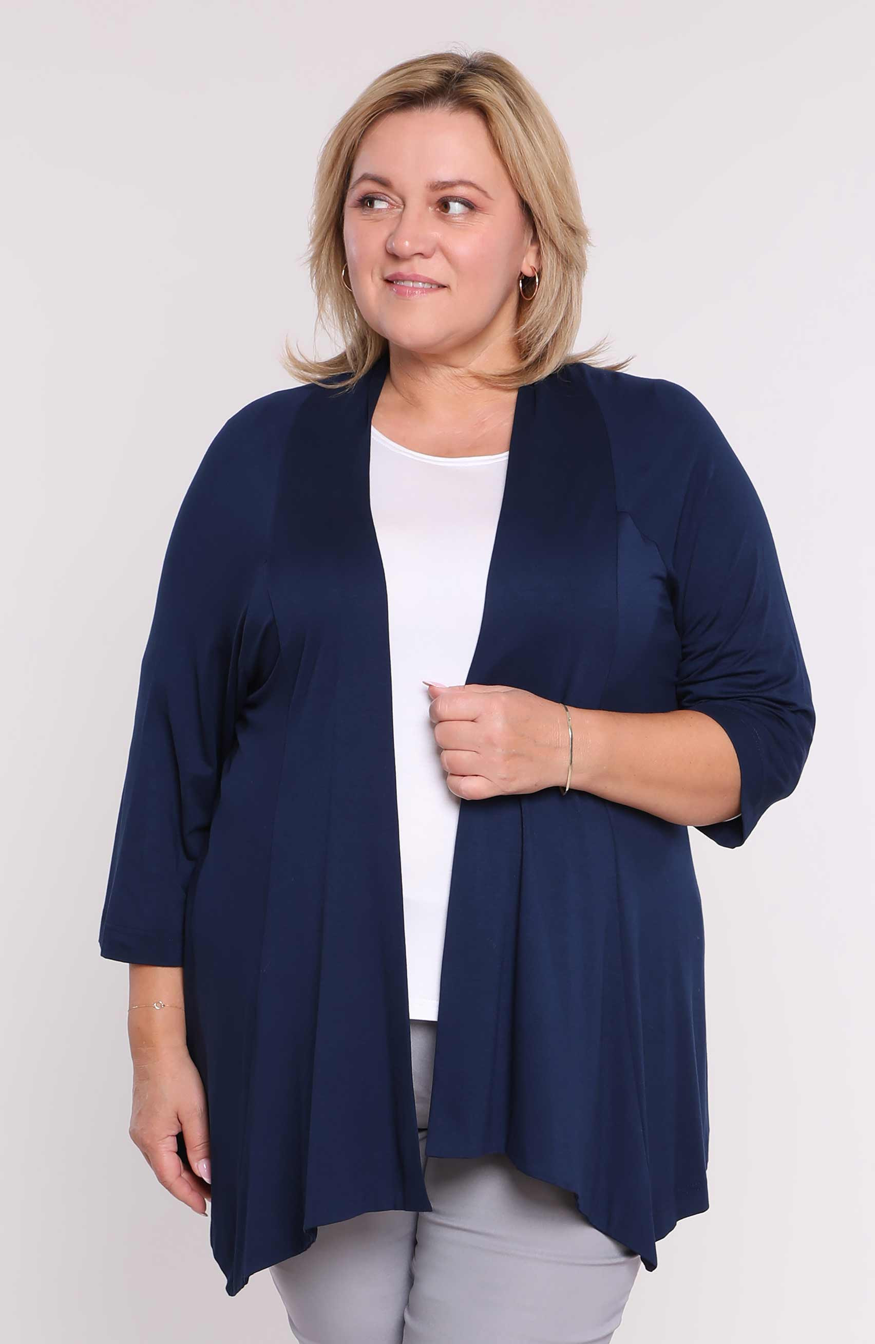 Uniwersalny granatowy sweter z wiskozy